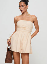 Quinelle Strapless Romper Cream